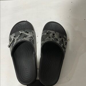 CROCS Black and Gray Camo Slides